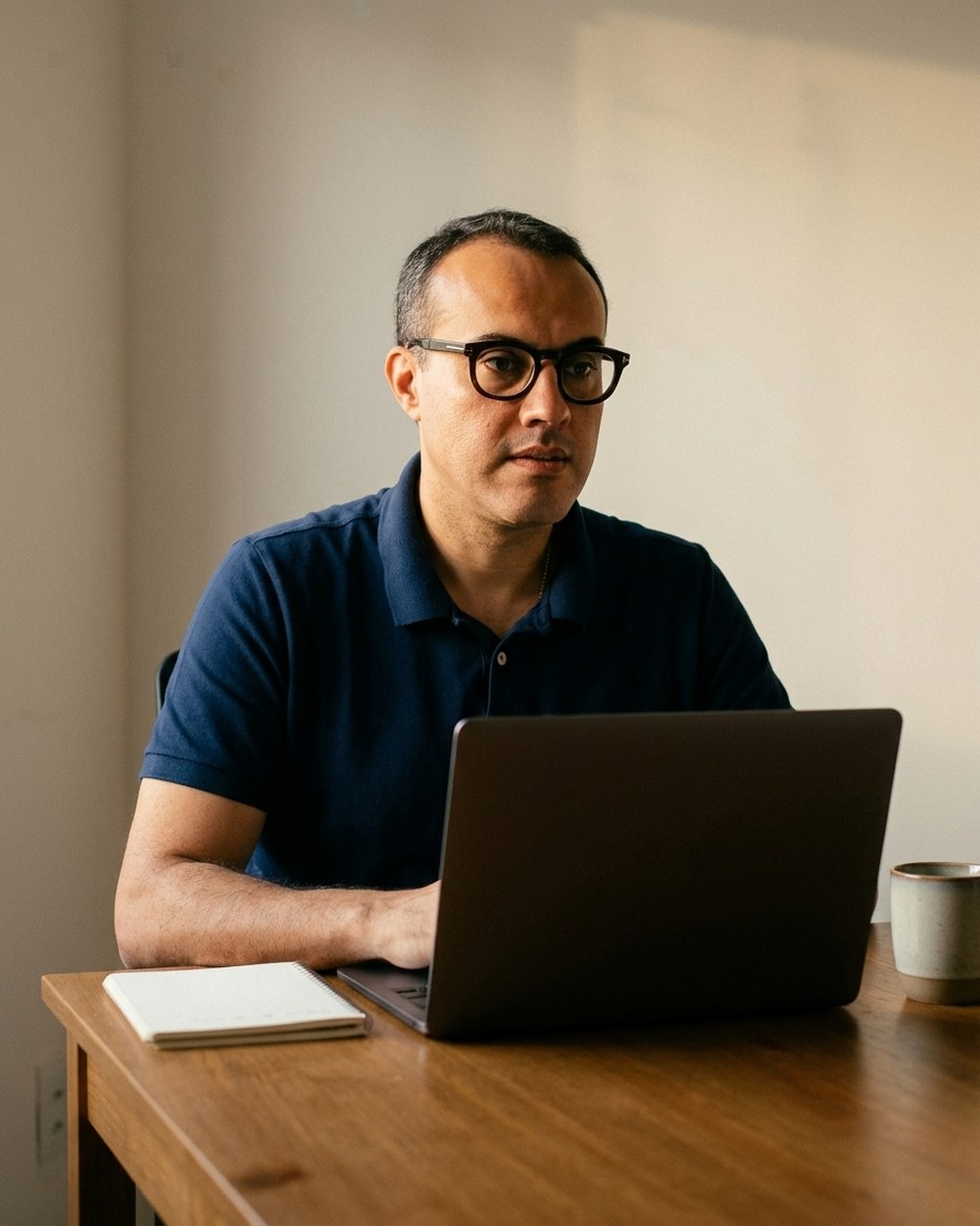 Eduardo Medina trabalhando em seu home office